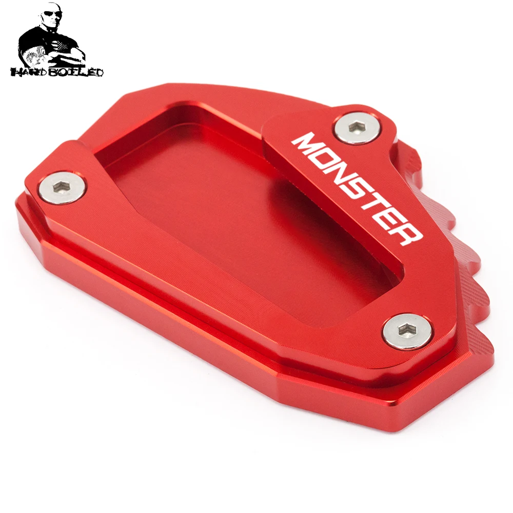 Motorcycle CNC Kickstand Foot Side Stand Extension Support Plate Pad with logo For Ducati MONSTER 1200 1200S 821 2014-2019 2018 (11)