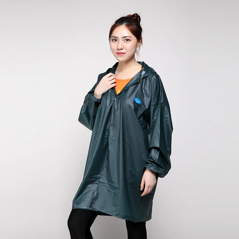 

PVC Raincoat For Women Waterproof Rain Cape Cover Hooded Thickened Impermeable Rainproof Windbreaker Rainwear Poncho Rain Gear