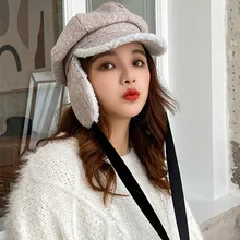 Шапка женская осенняя и зимняя восьмиугольная шапка Корейская дикая защита ушей Lei Feng шапка уличная теплая японская шапка мужская