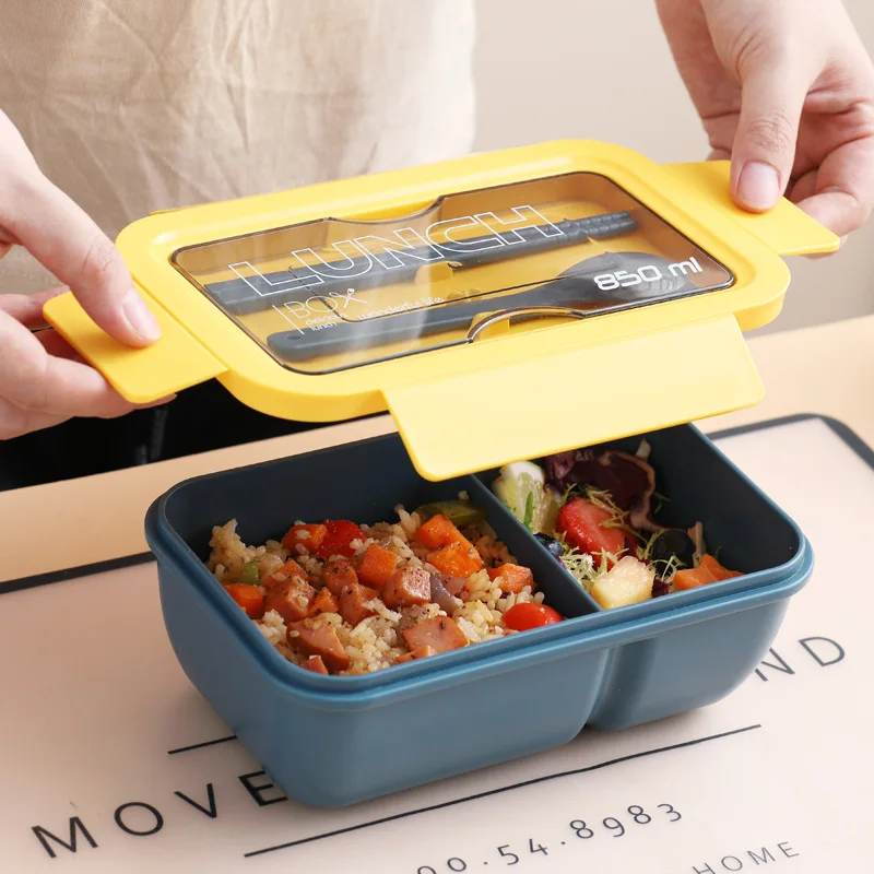 

850ML Portable Mini Lunch Box Single Layer Leak-Proof Dinnerware Food Storage Container Children Kids School Office Bento Box