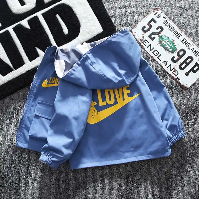 

Children's Baby Windbreaker Jacket for Boy Spring Autumn Kid Double-side Wear Parka Kids Child Trench Coat Girl Cotton Jackets