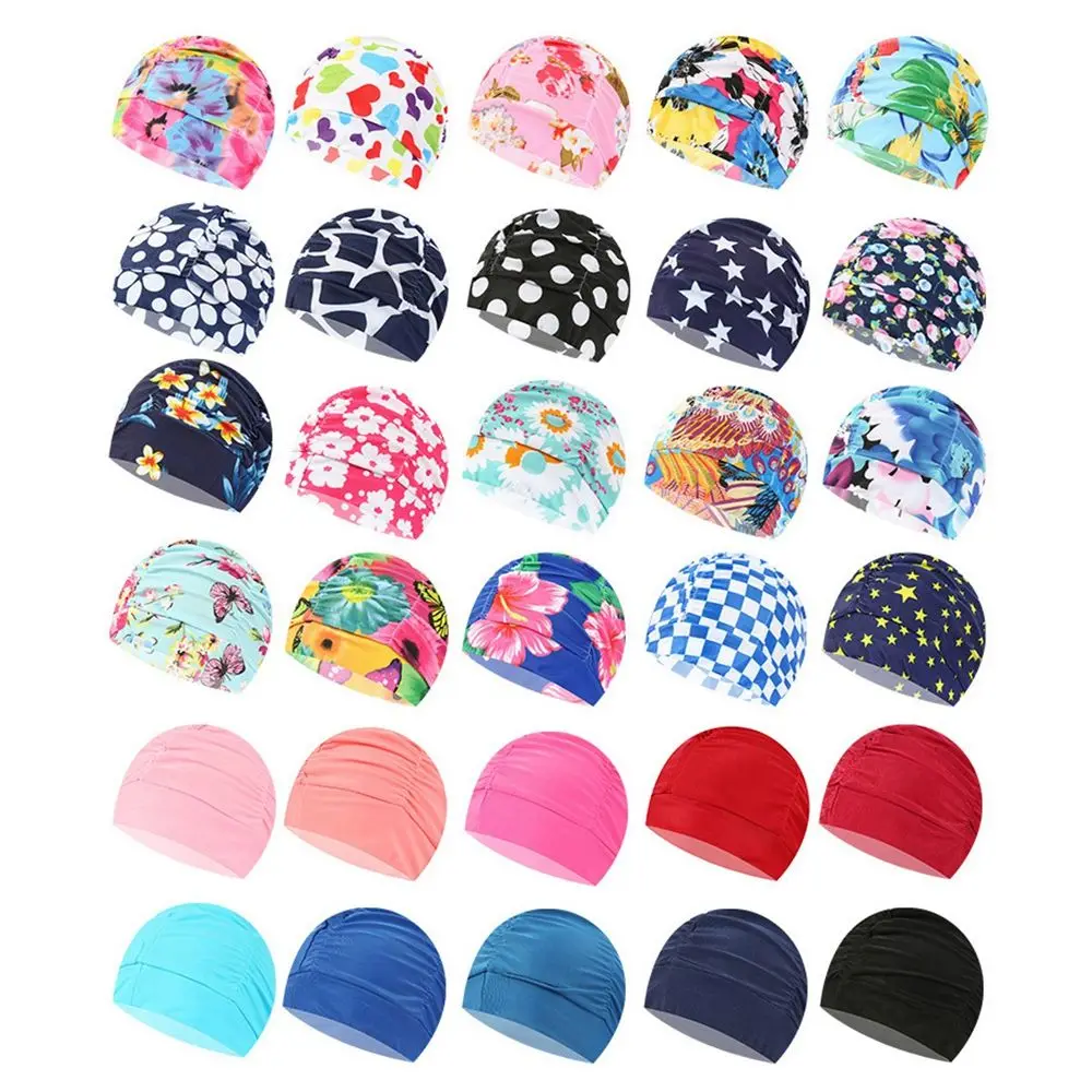 Touca De Natação Turbante Feminina - PVC Elástico - Impermeável - Cores Variadas