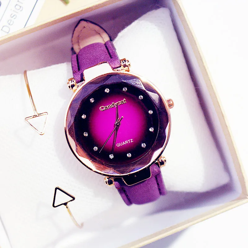 

2019 Women Watches Bracelet set Starry Sky Ladies Bracelet Watch Casual Leather Quartz Wristwatch Clock Relogio Feminino