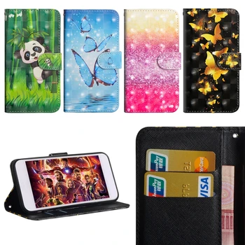 

3D Leather Wallet Case For LG W10 K30 2019 K40 Stylo 5 K50 Galaxy A10S A20S A30s Panda Cartoon Wolf Flower Flip Cover Card 60PCS
