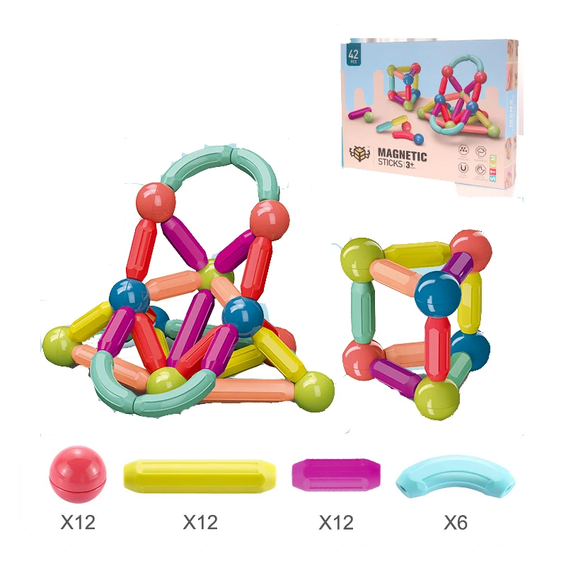 Educational Magnetic Sticks Building Blocks Fun Construction Puzzle Toys Games 