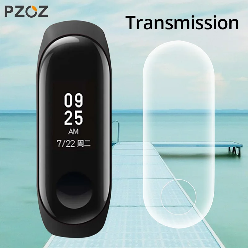 PZOZ протектор экрана для xiaomi mi band 2 3 4 наручный ремешок на замену силиконовый ремешок Смарт-часы протектор экрана мягкая пленка