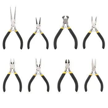 

8 Style Pliers Light Weight Portable Durable Carbon Steel Forging Jewellery Making Beading Mini Pliers Tool Round Flat Long Nose