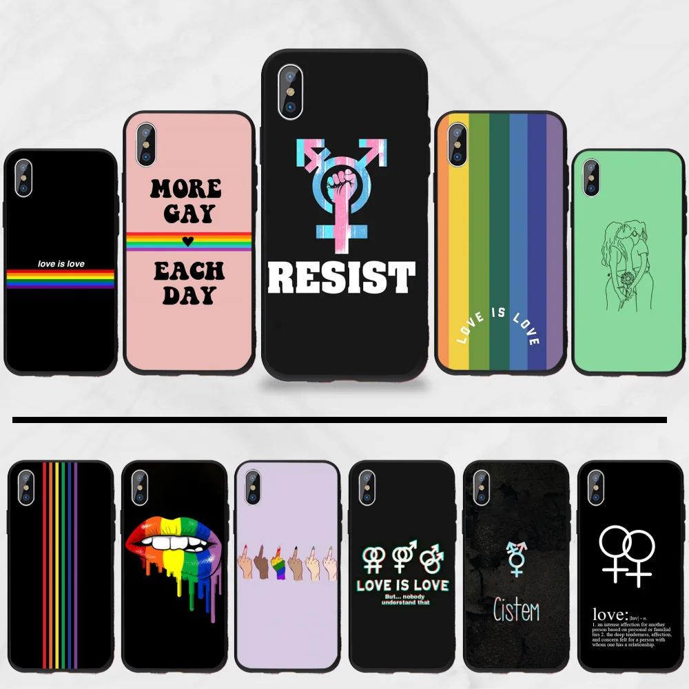 Чехол для телефона ЛГБТ Lesbain черный из ТПУ iphone 5 5s 5c se 6 6s 7 8 plus x xs xr 11 pro max | Мобильные