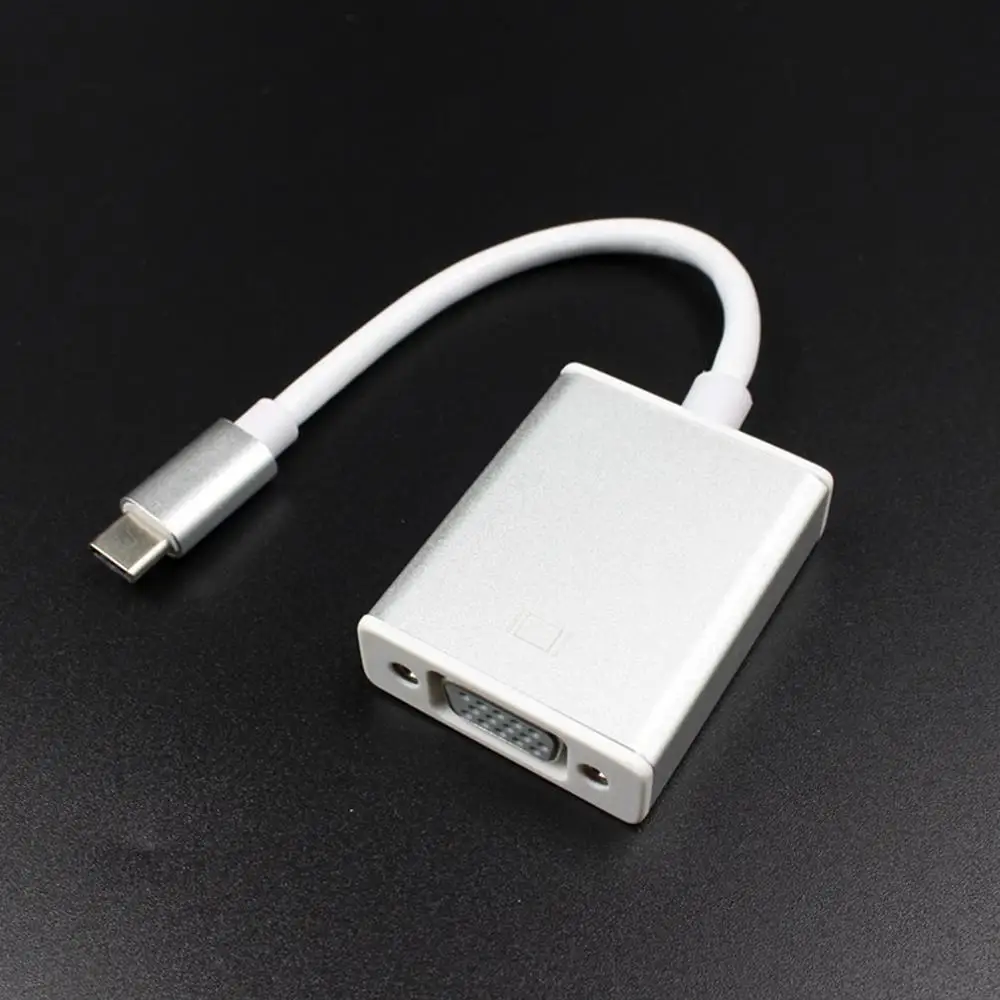 Белый USB 3,1 C Тип C к HDMI VGA Аудио адаптер Женский цифровой Av многопортовый адаптер конвертер кабель для ноутбука Macbook Google - Цвет: Белый