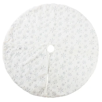 

1* Polyester Christmas Tree Dressing Apron Decor White Silver Sequin Snow Tree