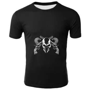 

New for 2020! Popular Men Skull T-shirt Casual 3D Skull T-Shirt Hip-hop 3D Print Youth T-shirt Punisher Skull Street T-shirt