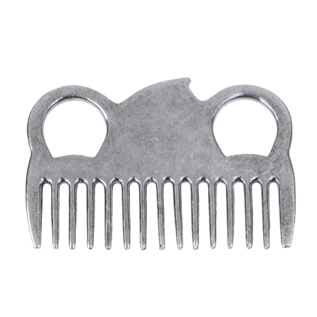 Stainless Steel Pony Horse Grooming Comb Tool Currycomb Equestrian Accessory