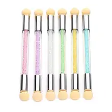 Женский дизайн ногтей двусторонняя Губка Кисть ручка акриловая УФ гель живопись ручка Стразы Ручка инструмент для маникюра