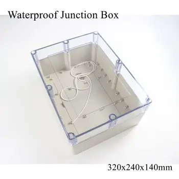 

320x240x140mm Waterproof Plastic Junction Box Transparent Clear Electrical Project Case ABS IP65 Outdoor Enclosure 320*240*140mm