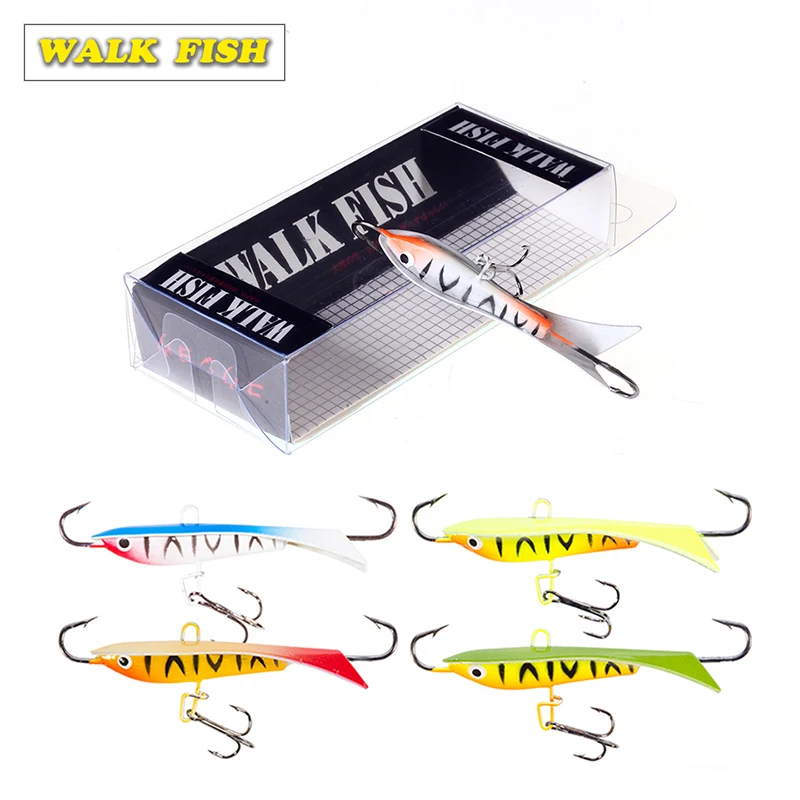 Walk Fish 1Pcs 5.5CM/9G Balancer Winter Ice Fishing Lure Jig Bait Fishing Hooks 3D Fish eyes Lead Hard Lure Jigging Lure