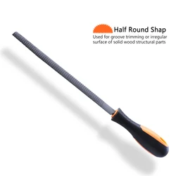 3pcs/set 8 Inch Woodworking Files Coarse Tooth Woodworking Hand Tools File Set Flat Semicircular Files
