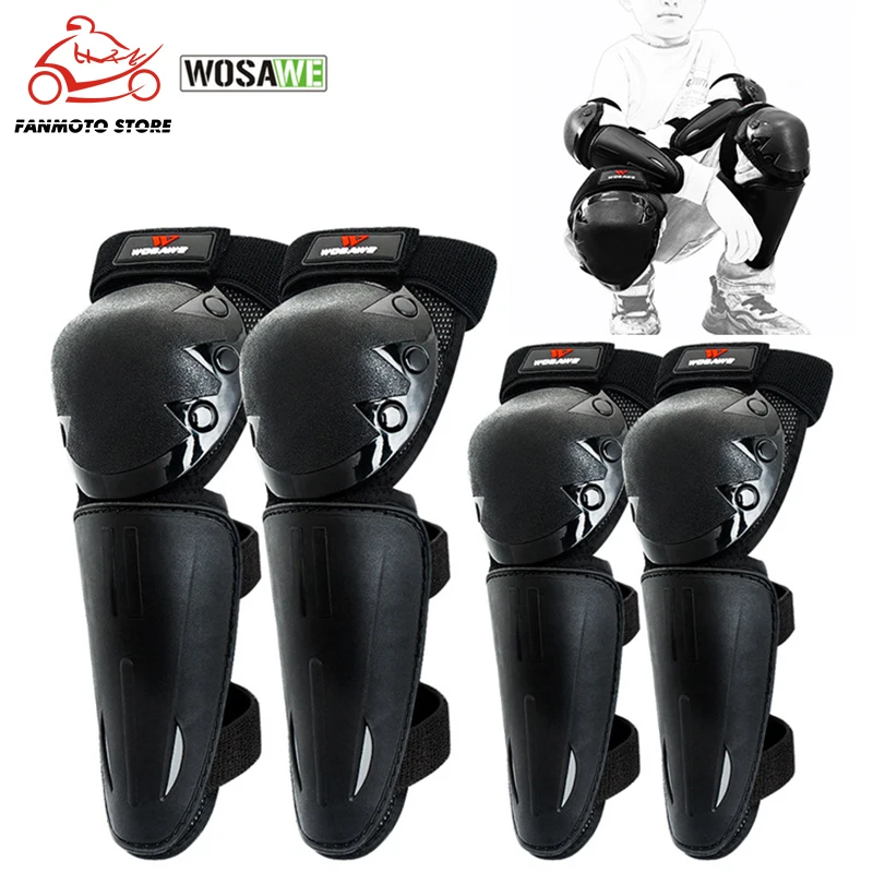 WOSAWE детский Жесткий Чехол для езды на мотоцикле налокотники и наколенники набор