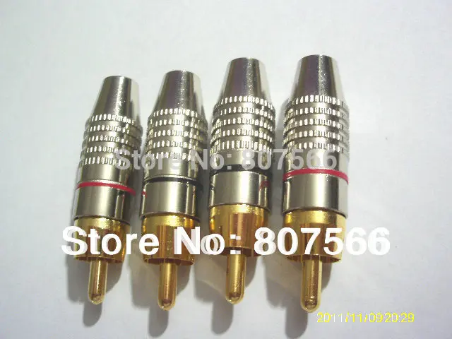 

1000 Pcs gold RCA Plug Audio Video Locking Cable Connector G Red + Black New