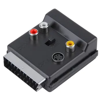 

2017 Switchable scart Male to scart Female S-Video 3 RCA Audio Adapter Convertor