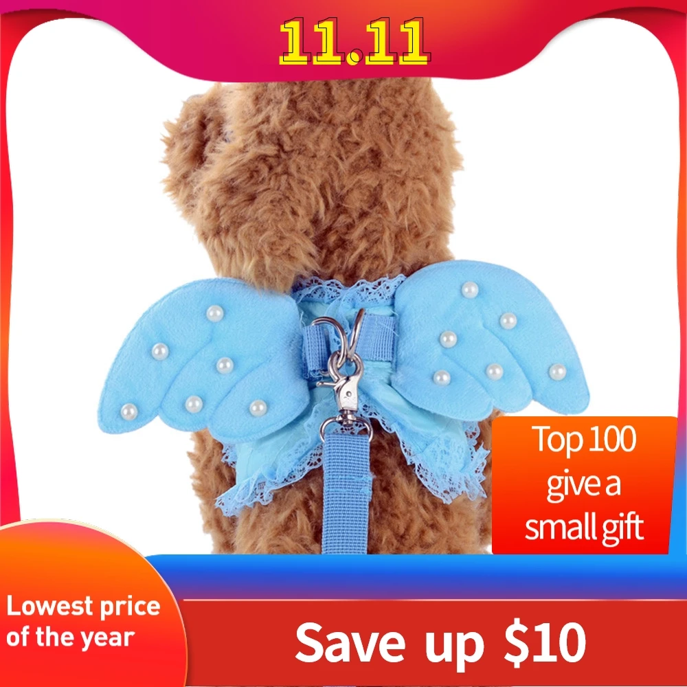 New Arrival Cute Angel Pet Dog Chest Strap Collars Set for Small Designer Wing Supplies dog accessories |