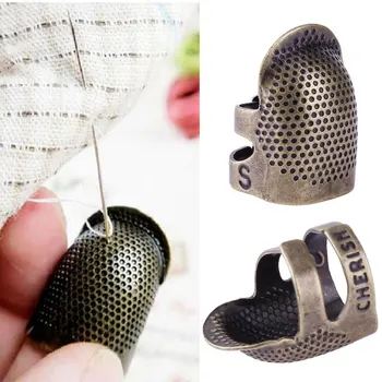 

adjustable Retro Finger Protector Antique Thimble Ring Handworking Needle hand-slip resistance Thimble DIY Sewing Accessories