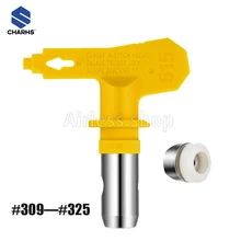 Pulverizador mal ventilado dicas 309/313/315/317 321 ponta amarela & gaxeta pistola de pulverizador mal ventilado da pintura e peças mal ventiladas da máquina de pulverização do pulverizador