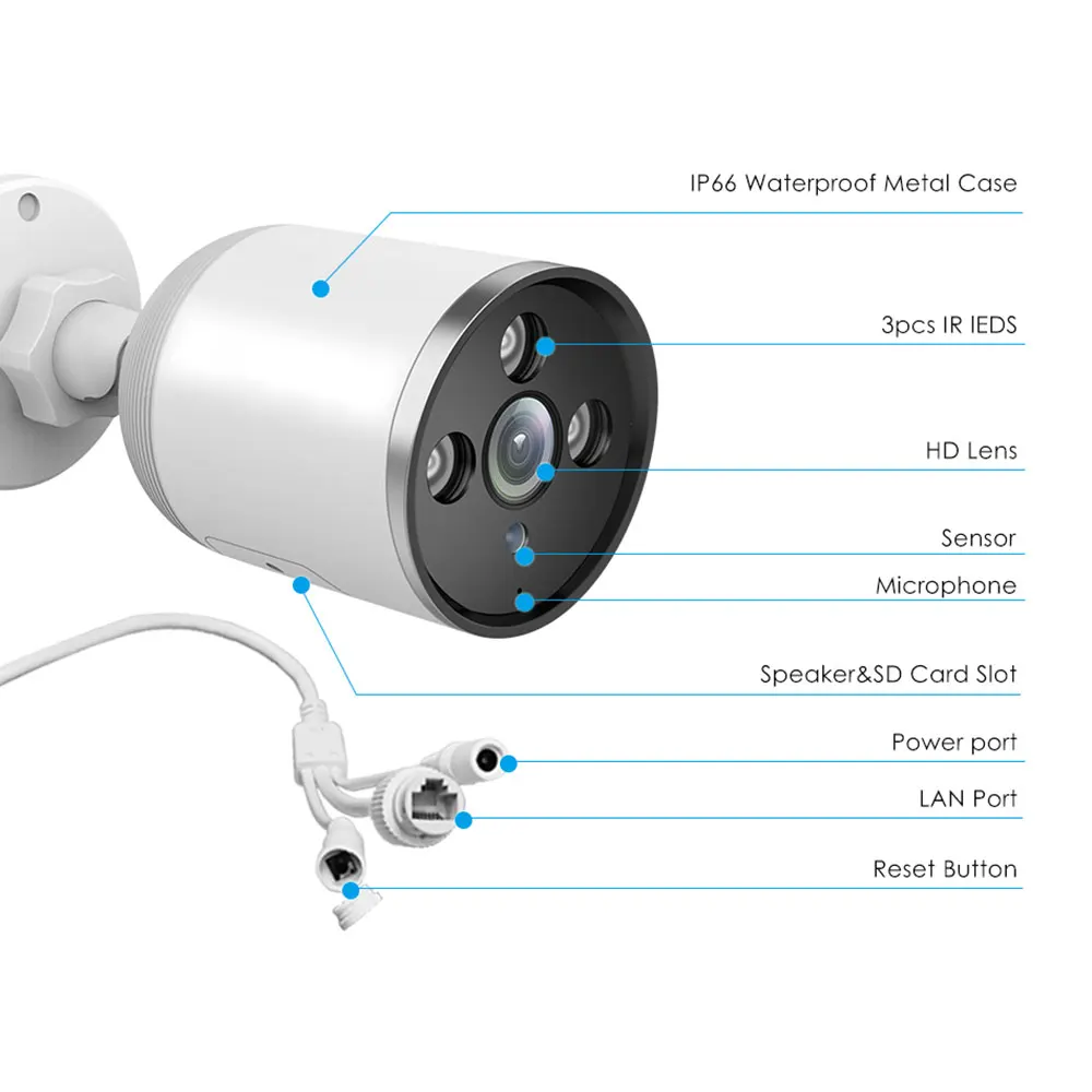 

HD 3MP 1080P 720P WIFI IP Camera Bullet ONVIF Outdoor Waterproof CCTV Security Camera 1536P Two Way Audio APP Remote TF Card