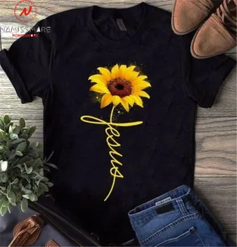 

Fashion Women Summer Short Sleeve T-Shirts O-Neck Sun Flower Print Solid Color Casual Pullovers Top
