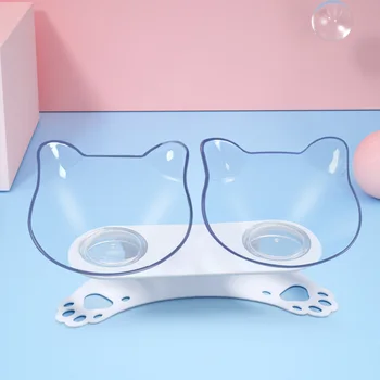 

Durable Double Bowls Raised Stand Cat Feeding Dog Cat Bowls Pet Cat Elevated Bowls For Pet Food And Water Elevated Feeding