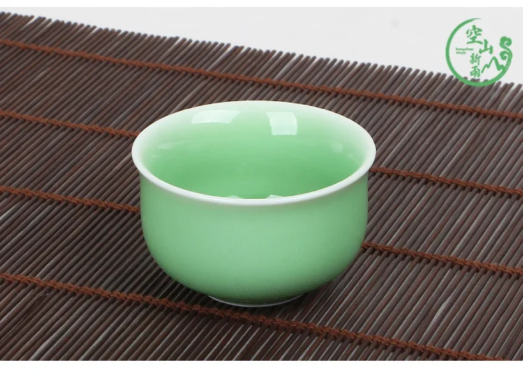 Empty Mountain Xinyu Longquan Celadon Small Handmade Lotus Teacup Creative Ceramics Kung Fu Tea Set Tea Bowl Tea Cup