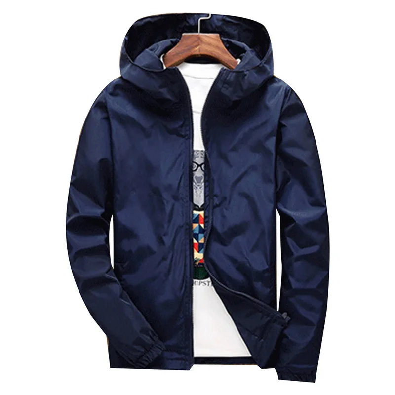 Весенне-осенняя тонкая ветровка для мужчин размера плюс M-4XL Jaqueta Masculina