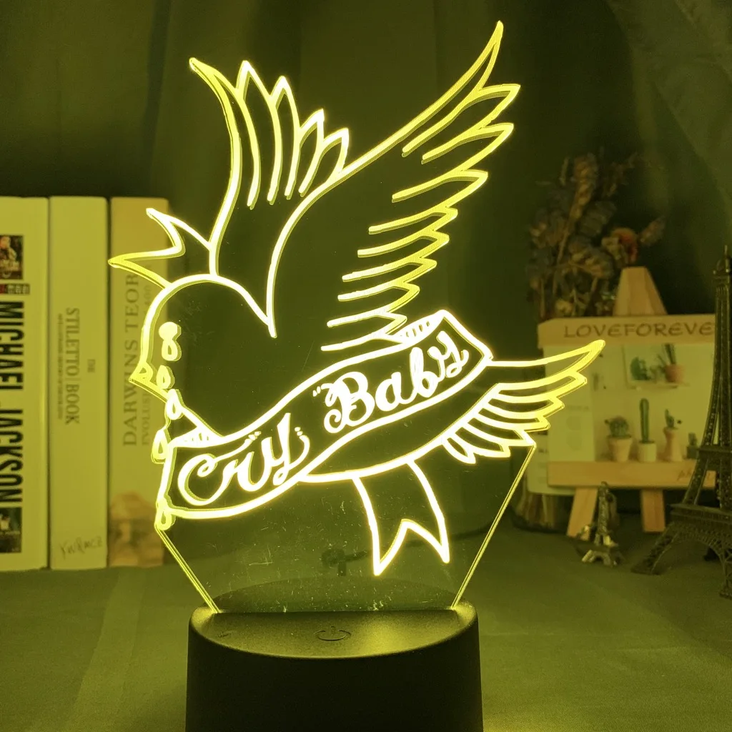 American Rapper Lil Peep Led Night Light for Home Decoration Colorful Nightlight Gift for Fans Dropshipping 3d Lamp Celebrity