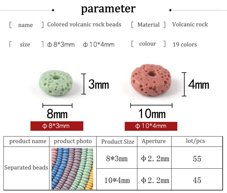 3X8/4X10 мм цвет камень из вулканической лавы разделительные бусины Свободные бусы шармы рок бусины DIY для ювелирных изделий Изготовление сережек отдельные бусины