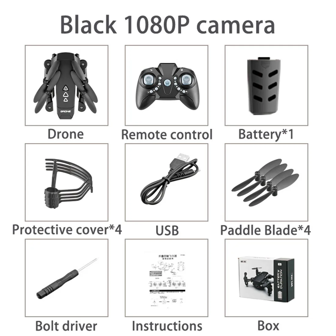 KK8 складной мини Дрон Радиоуправляемый квадрокоптер HD 1080P камера Wifi FPV Дрон удержание высоты селфи RC вертолет игрушки 15 минут время полета - Цвет: 1080P Gift Box