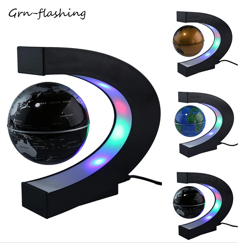 2019 NEW Magnetic Levitation LED Globe Night Light Floating World Map Ball Lamp Novelty Lighting For Table Home Office Decoratio