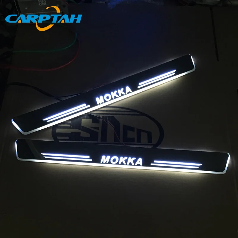 

CARPTAH Trim Pedal Car Exterior Parts LED Door Sill Scuff Plate Pathway Dynamic Streamer light For Opel Mokka 2015 - 2017 2018