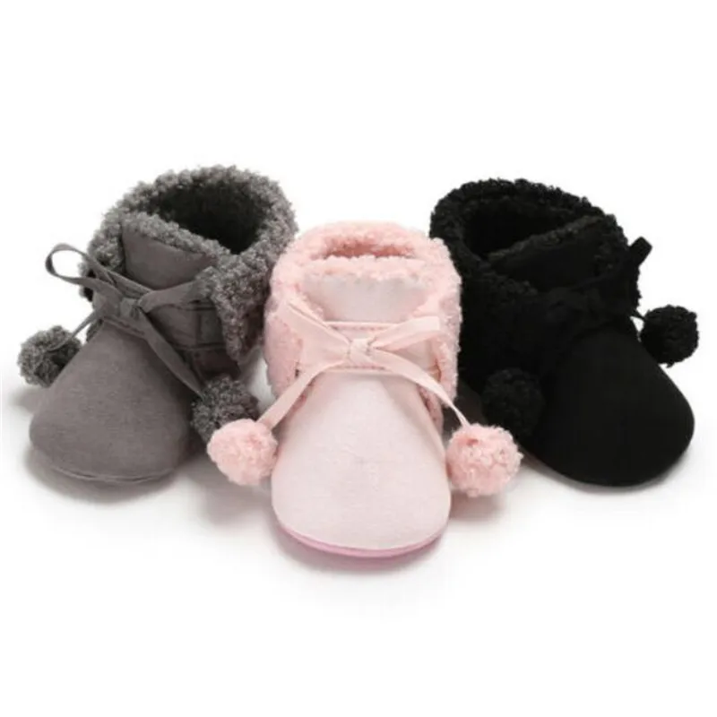 0-18 месяцев детская обувь для девочек с бантом новые зимние осенние теплые Новорожденные младенческие сапоги для снега обувь кроссовки сапоги для новорожденных