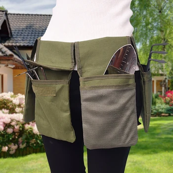 

Multifunction Canvas Garden 4 Packet Durable Waist Bag Tool Fanny Pack Pocket Tool Storage Belt Garden Tools Belt