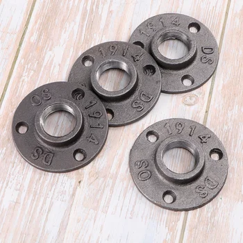 

10Pcs Malleable Floor Flange Fittings Steampunk Furniture DIY Decor Plumbing Flanges