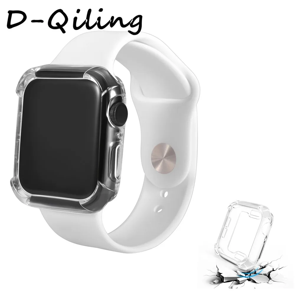 Для apple watch band 38 мм 42 40 44 прозрачный ТПУ силиконовый мягкий защитный чехол для