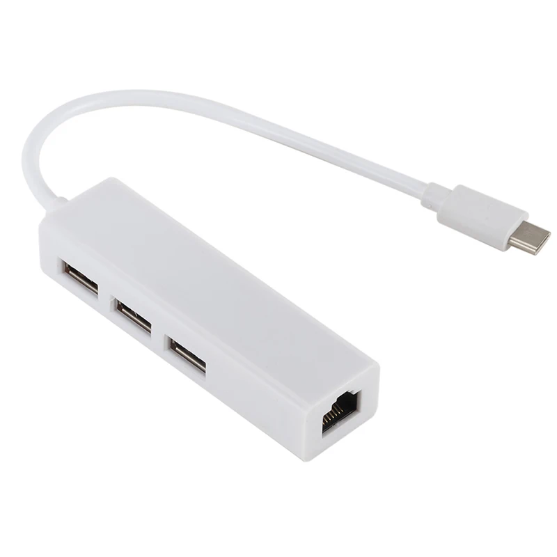 USB 3,1 3 Порты и разъёмы концентратор для RJ45 Ethernet Сетевая карта Тип Кабеля C USB-C несколько высокого Скорость передачи данных для Macbook ПК