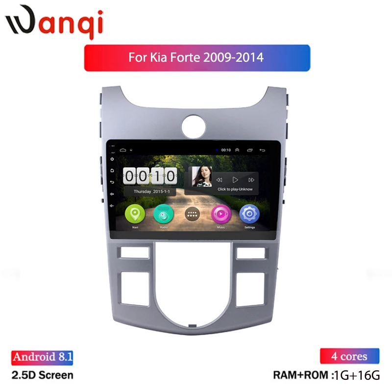 

hot sale 9 inch Android 8.1 2.5D Tempered HD Touchscreen Radio for KIA forte 2009-2014 with Bluetooth USB WIFI support SWC