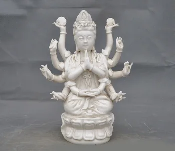 

wedding decoration China temple Dehua White porcelain Avalokitesvara Kwan-Yin GuanYin Buddha statue