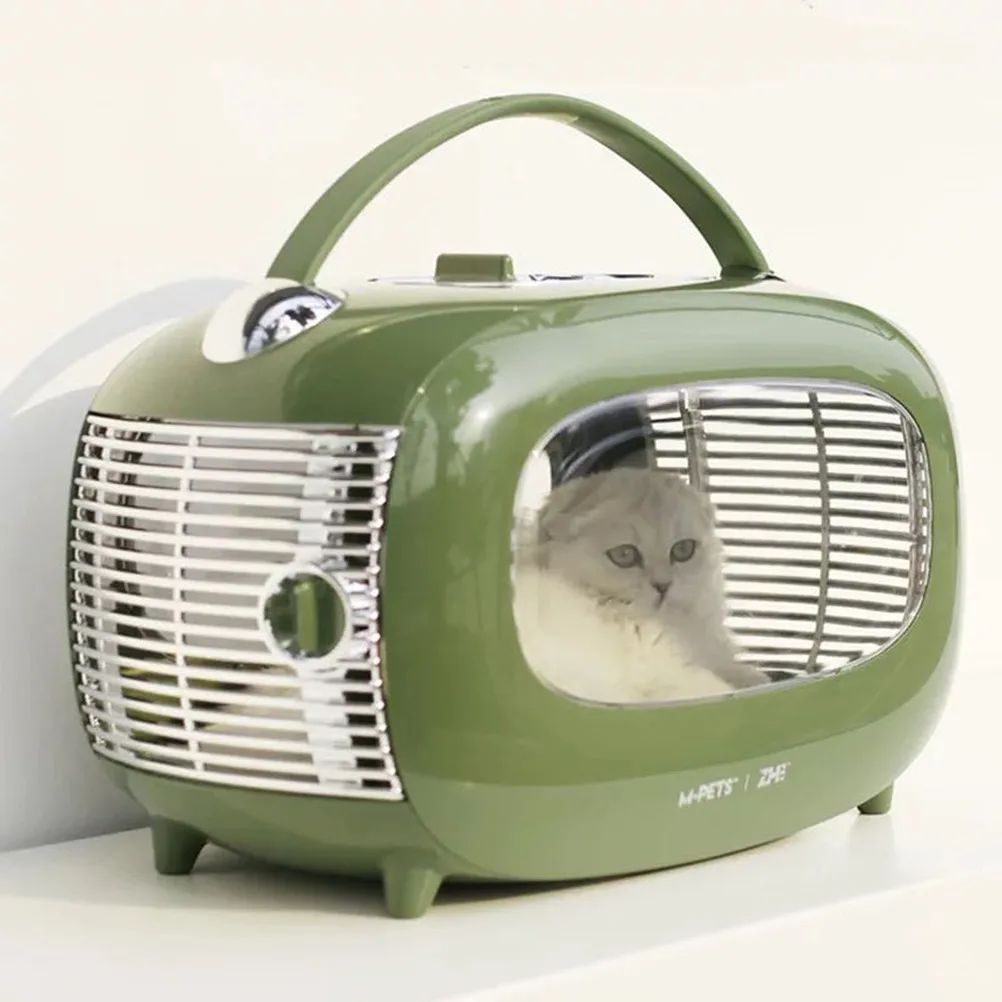 

Portable Cat Bag Pet Small Dog Cat Backpack Outdoor Travel One-shoulder Retro Radio Backpack Breathable Space Capsule Cat Bag