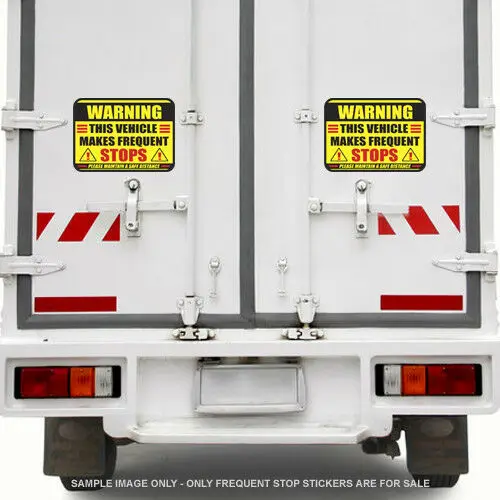 This Vehicle Makes Frequent Stops Sticker Truck Delivery Warning - Foto 2