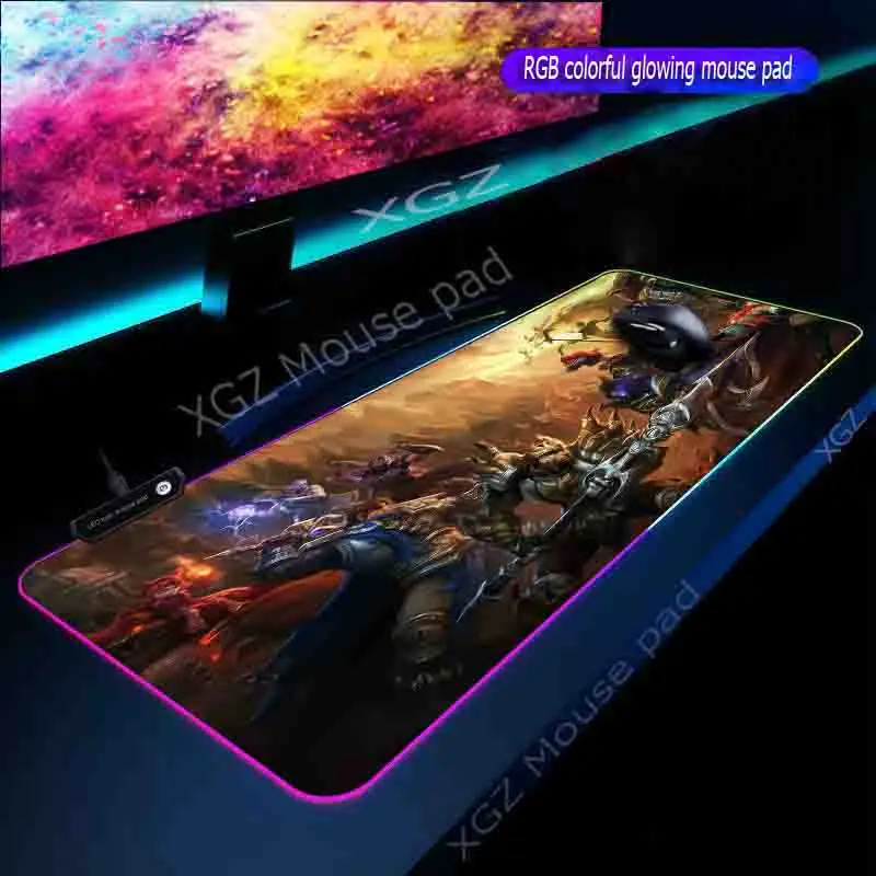  XGZ Hot Gaming RGB Large Mouse Pad Player Mat Computer Led Backlit XXL Mause Keyboard Table for DOT