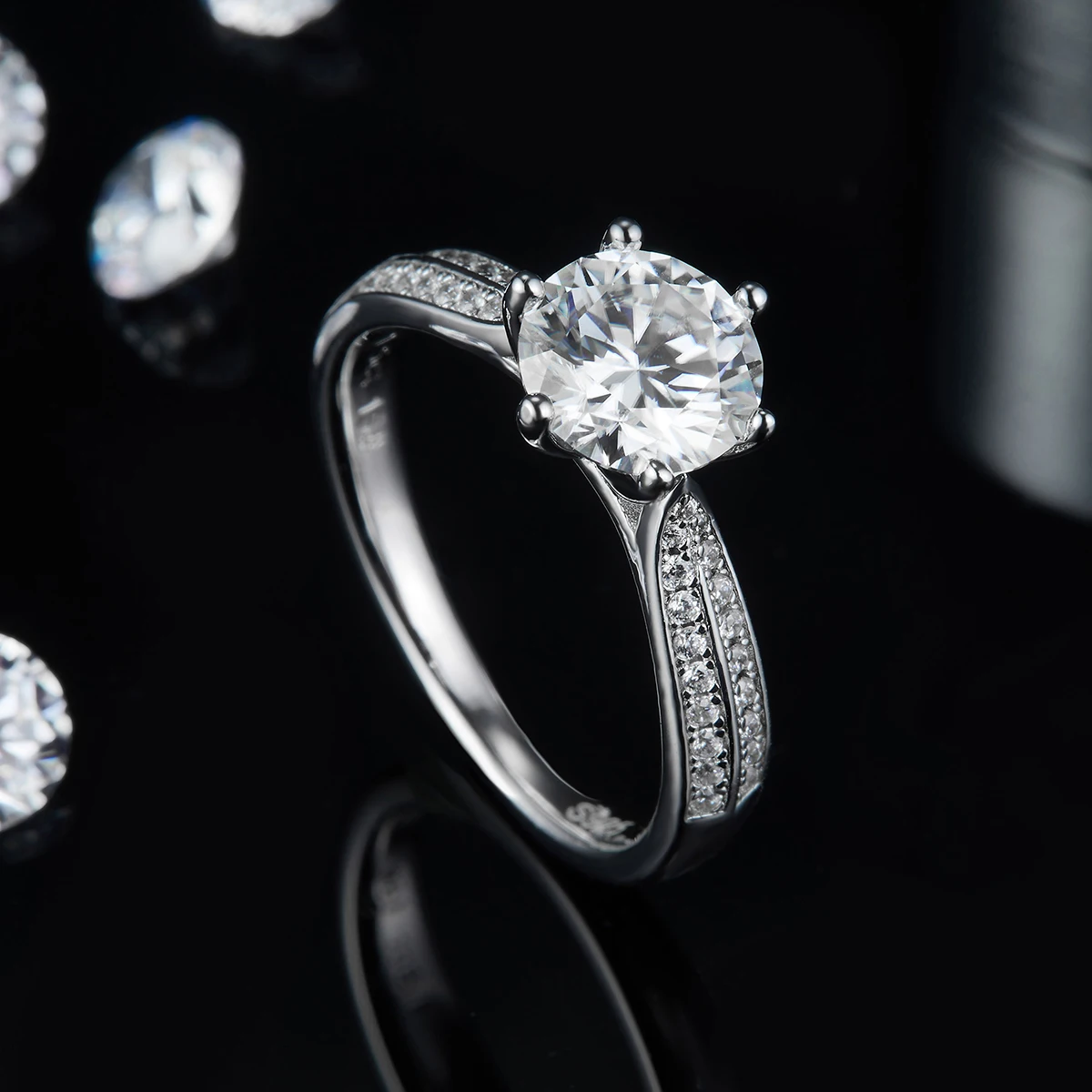 RICA FELIZ 925 Sterling Silver Moissanite Ring 1ct 2ct 3ct Moissanite Diamond Promise Ring Wedding Engagement Ring For Women RicaFeliz • 2022