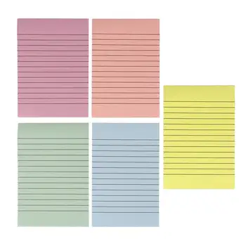 

5pcs A6 Colorful Striped Sticky Notepads Self-Stick Note Pads Memo Pad Stationery Note Paper for Students
