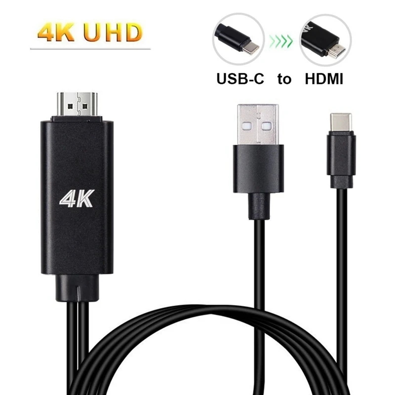 

USB 3.1 Type C Phone to HDMI TV/HDTV Video Cable for Samsung Galaxy S8 S9 Plus