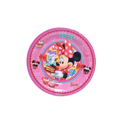 Minnie Mickey Mouse Party Theme Princess Pink Cartoon First Birthday Party Decoration Disposable Tableware Paper Towel Supplies - Цвет: 7 inch 6pcs